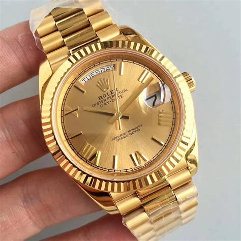 fake rolex day date 2 yellow gold|rolex day date look alike.